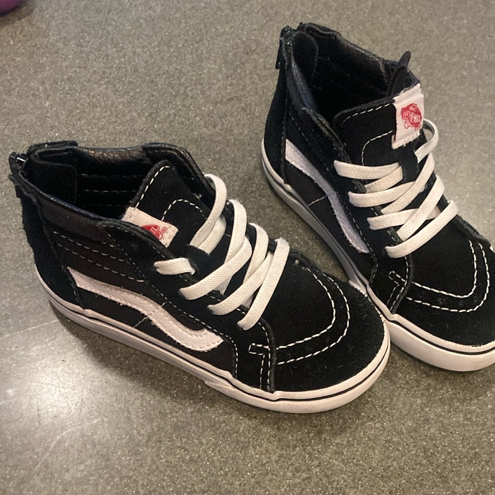 Vans Kids Black and White High-Top Sneakers